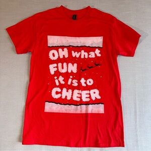 CHRISTMAS HOLIDAY WOMEN'S T-SHIRT OH WHAT FUN IT IS TO CHEER RED SIZE M CUTE